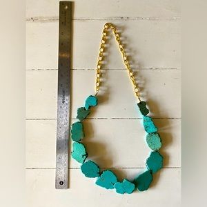 Large turquoise slab necklace